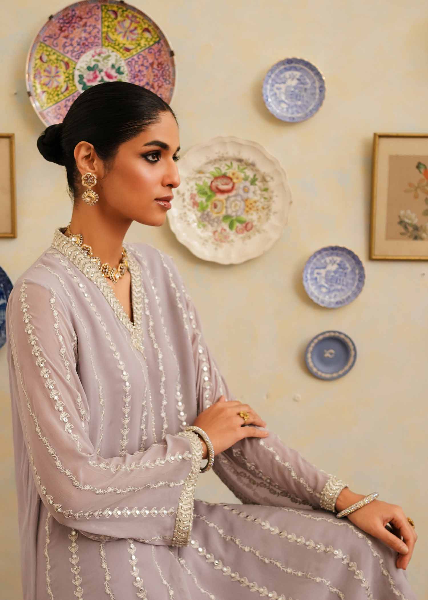 Mahgul | Eid Edit 2024 | Lavender Lines - Pakistani Clothes for women, in United Kingdom and United States