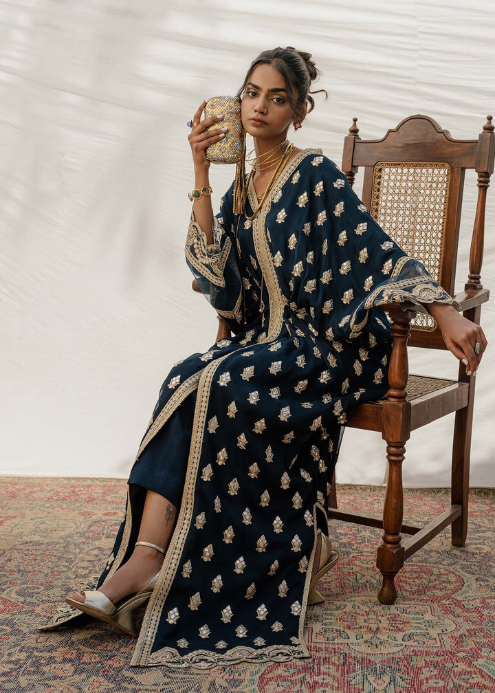 Mahgul | Eid Edit 2024 | Indigo Mirror - Hoorain Designer Wear - Pakistani Ladies Branded Stitched Clothes in United Kingdom, United states, CA and Australia