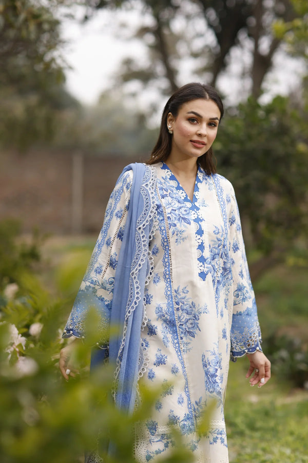 Manara | Vintage Flora 24 | Porcelain - Hoorain Designer Wear - Pakistani Designer Clothes for women, in United Kingdom, United states, CA and Australia
