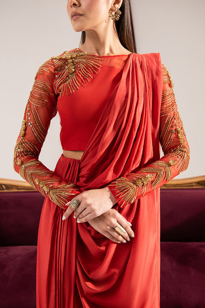 Maria Osama Khan | Tiffany Formals | Carnelian - Pakistani Clothes for women, in United Kingdom and United States