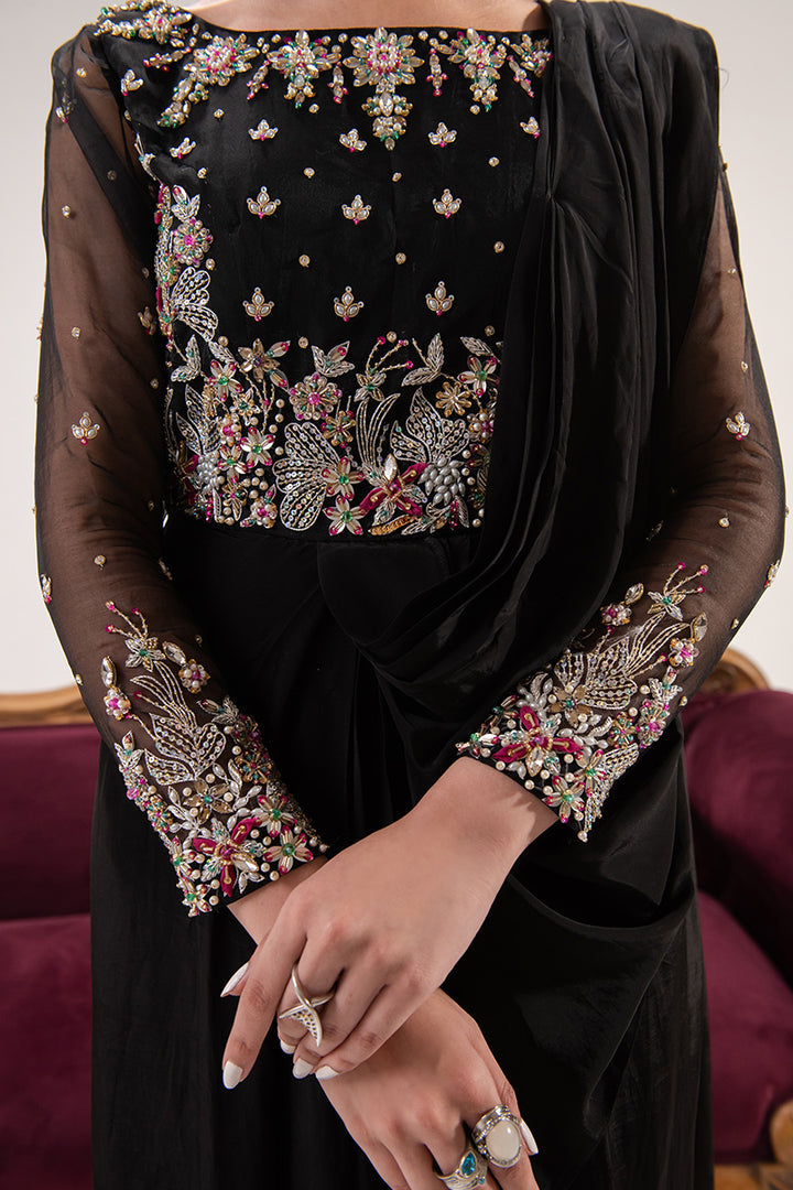Maria Osama Khan | Tiffany Formals | Obsidian - Hoorain Designer Wear - Pakistani Designer Clothes for women, in United Kingdom, United states, CA and Australia