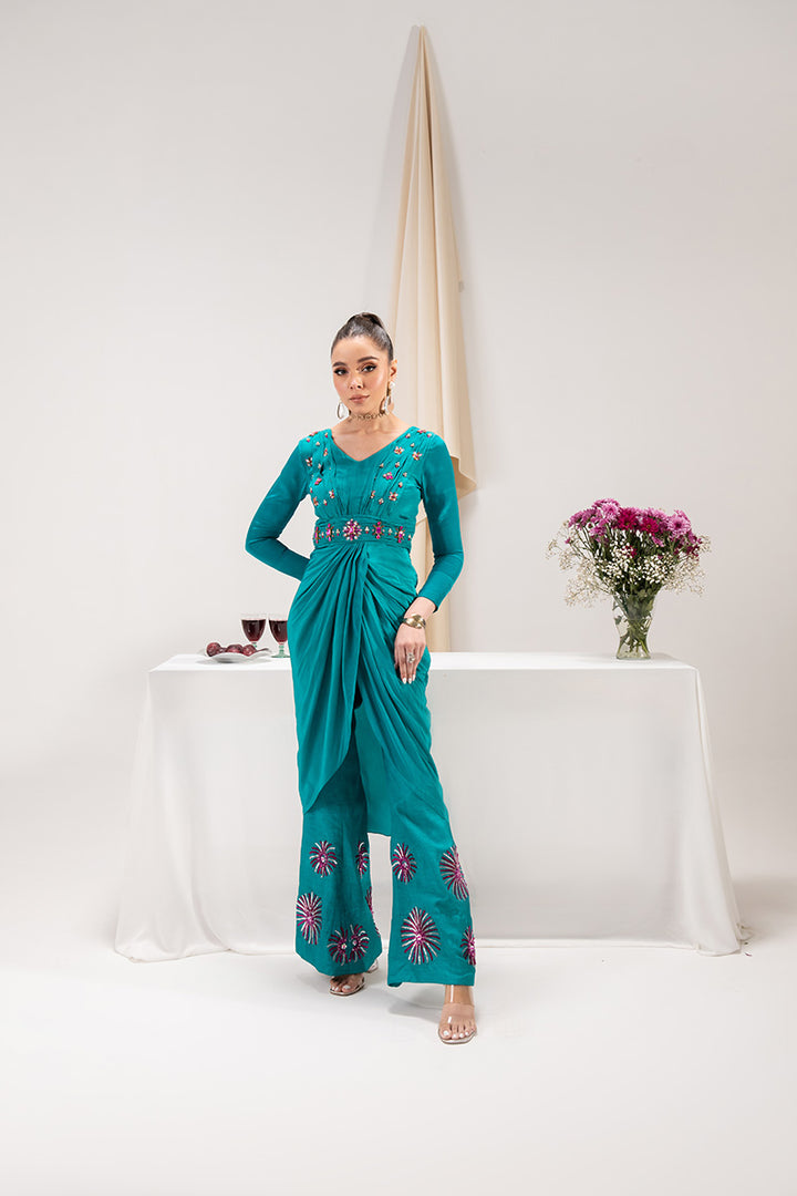 Maria Osama Khan | Tiffany Formals | Aquamarine - Pakistani Clothes for women, in United Kingdom and United States