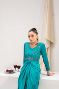 Maria Osama Khan | Tiffany Formals | Aquamarine - Pakistani Clothes for women, in United Kingdom and United States