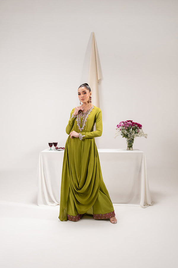 Maria Osama Khan | Tiffany Formals | Peridot - Hoorain Designer Wear - Pakistani Ladies Branded Stitched Clothes in United Kingdom, United states, CA and Australia