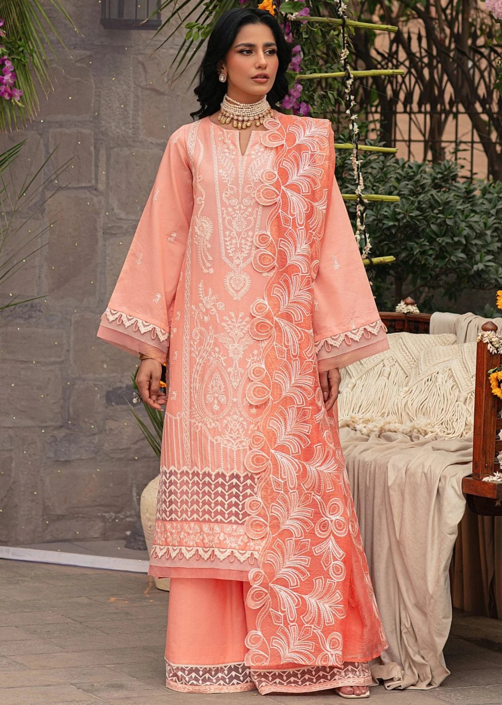 Mohagni | Muntazir Luxury Lawn 24 | CM-01 - Pakistani Clothes for women, in United Kingdom and United States