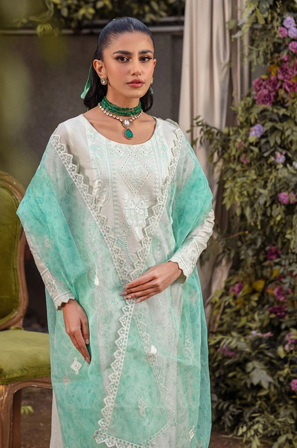 Mohagni | Muntazir Luxury Lawn 24 | CM-03 - Pakistani Clothes for women, in United Kingdom and United States