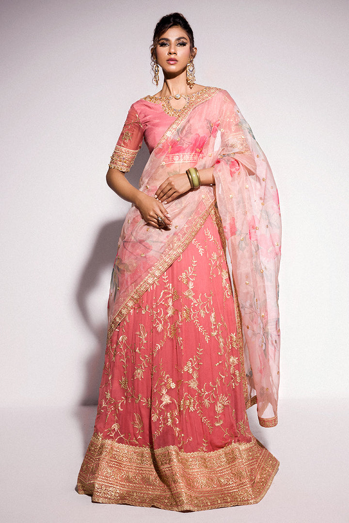Mushq | Best of Mushq | Coral Almond - Hoorain Designer Wear - Pakistani Designer Clothes for women, in United Kingdom, United states, CA and Australia