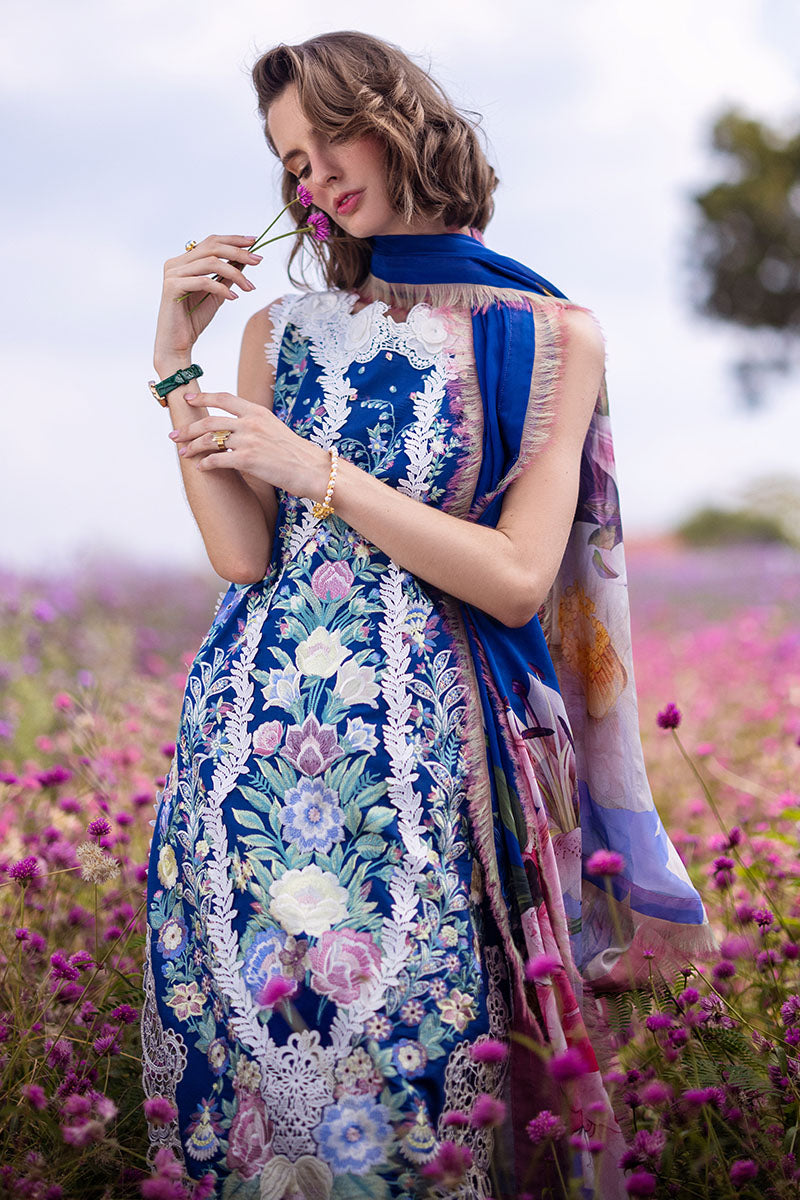 Mushq | Hemline The Secret Garden | BLUE MORPHO - Pakistani Clothes for women, in United Kingdom and United States