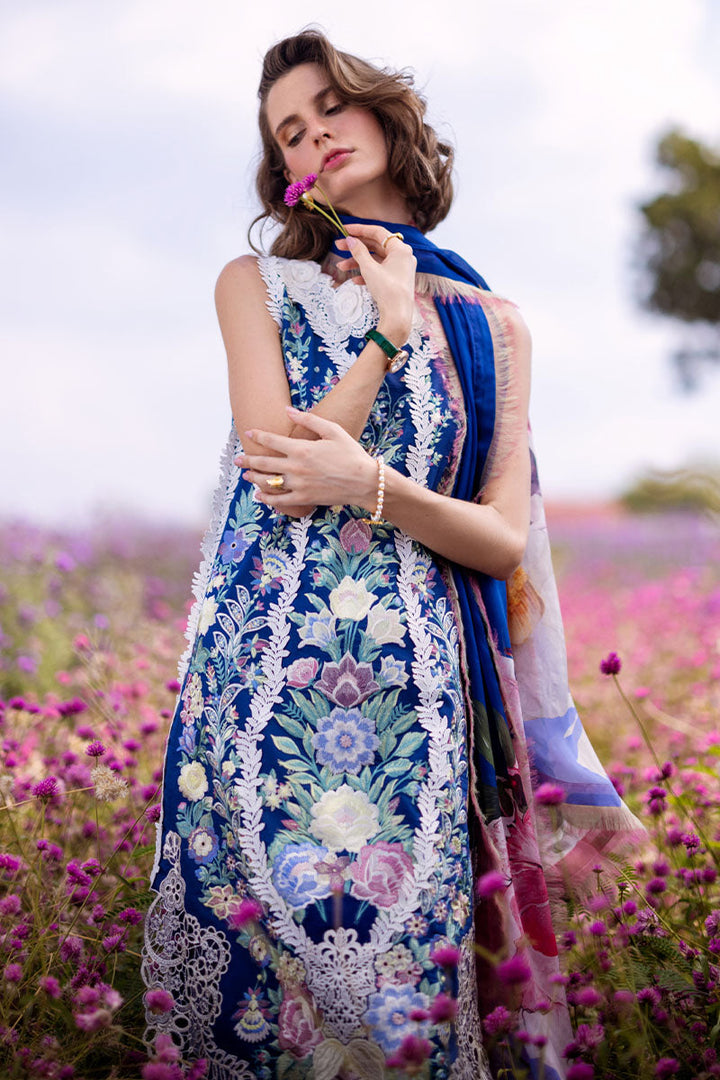 Mushq | Hemline The Secret Garden | BLUE MORPHO - Pakistani Clothes for women, in United Kingdom and United States