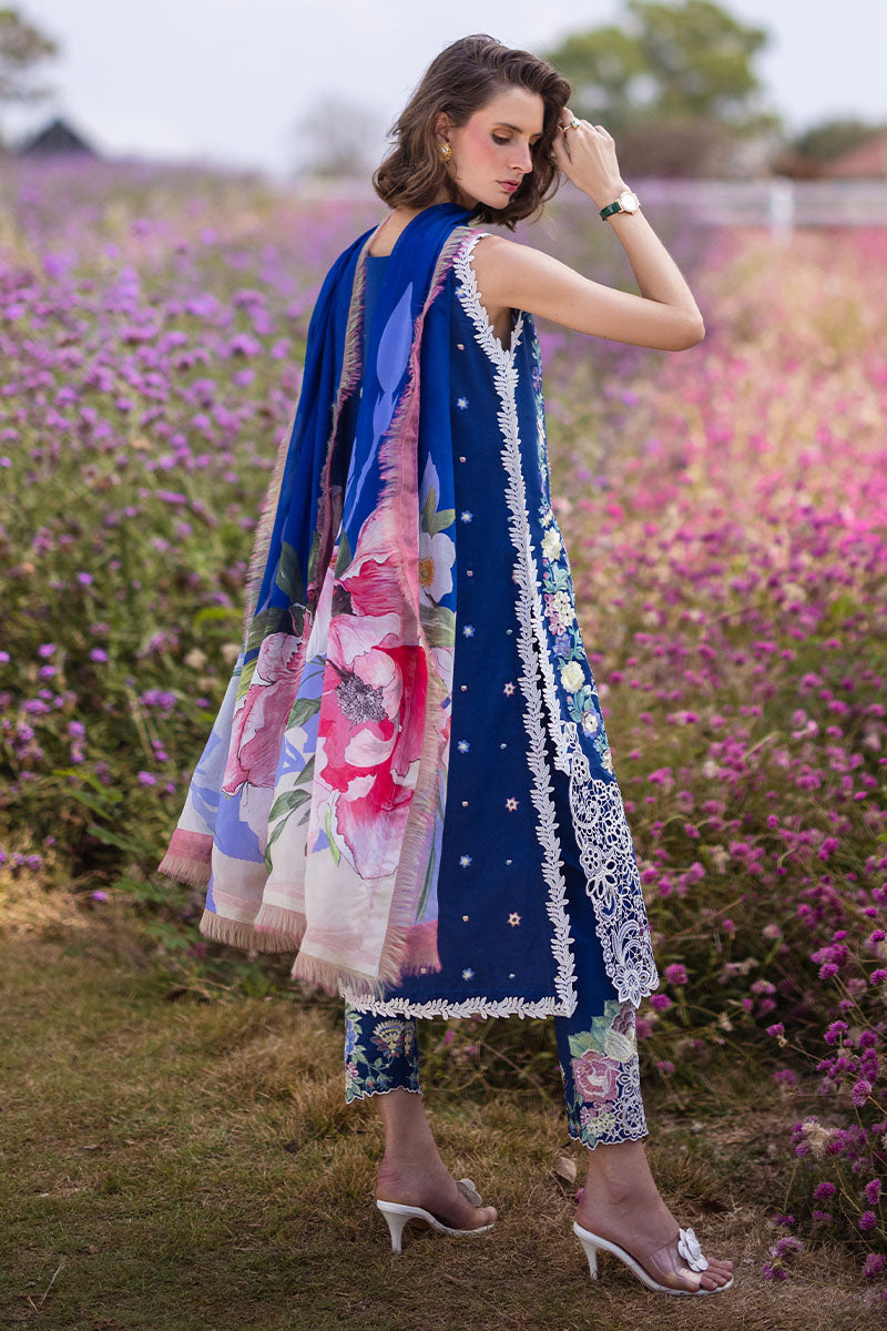 Mushq | Hemline The Secret Garden | BLUE MORPHO - Pakistani Clothes for women, in United Kingdom and United States