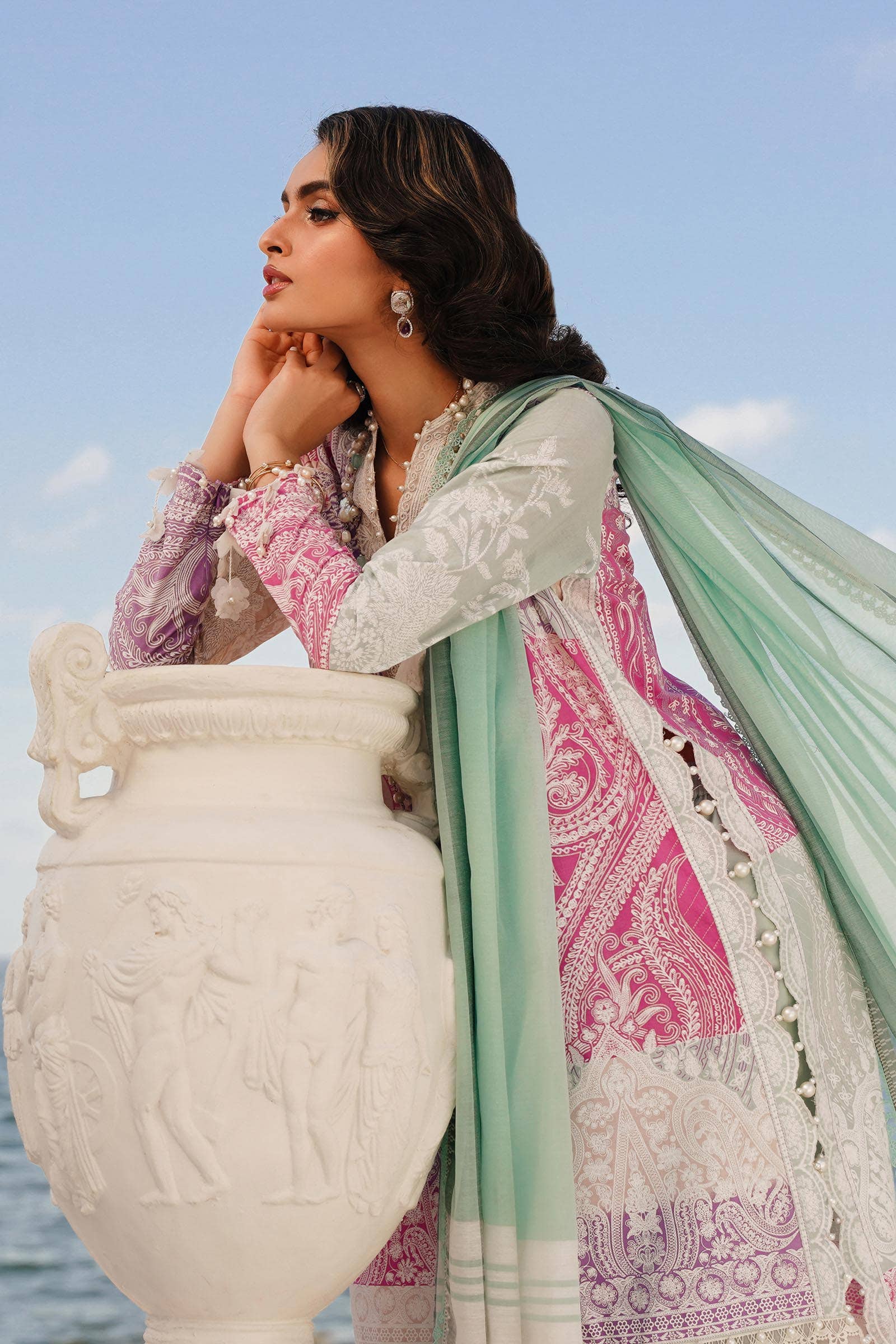 Sana Safinaz | Muzlin Spring 24 | M241-015B-DG - Pakistani Clothes for women, in United Kingdom and United States