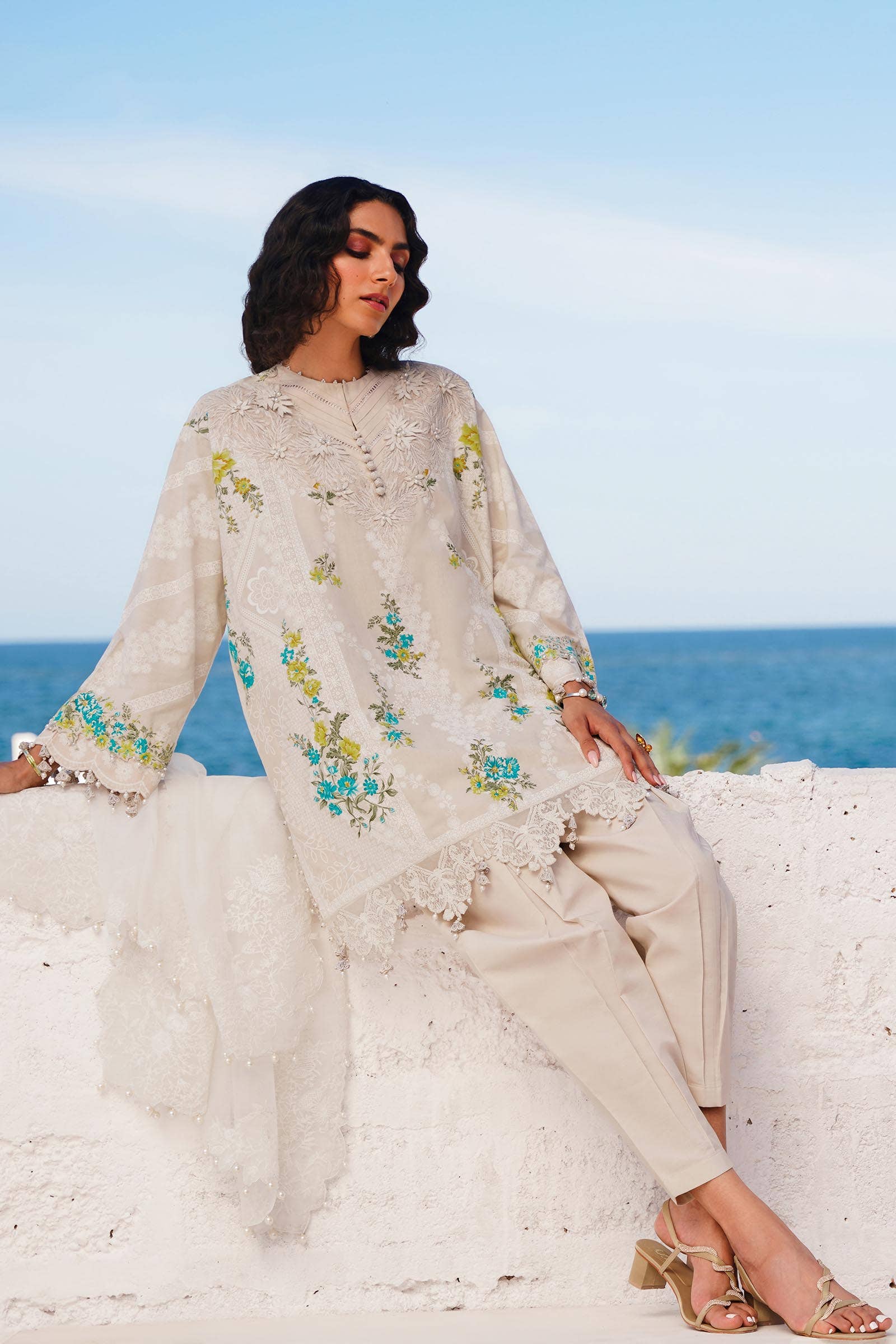 Sana Safinaz | Muzlin Spring 24 | M241-020A-CW - Pakistani Clothes for women, in United Kingdom and United States