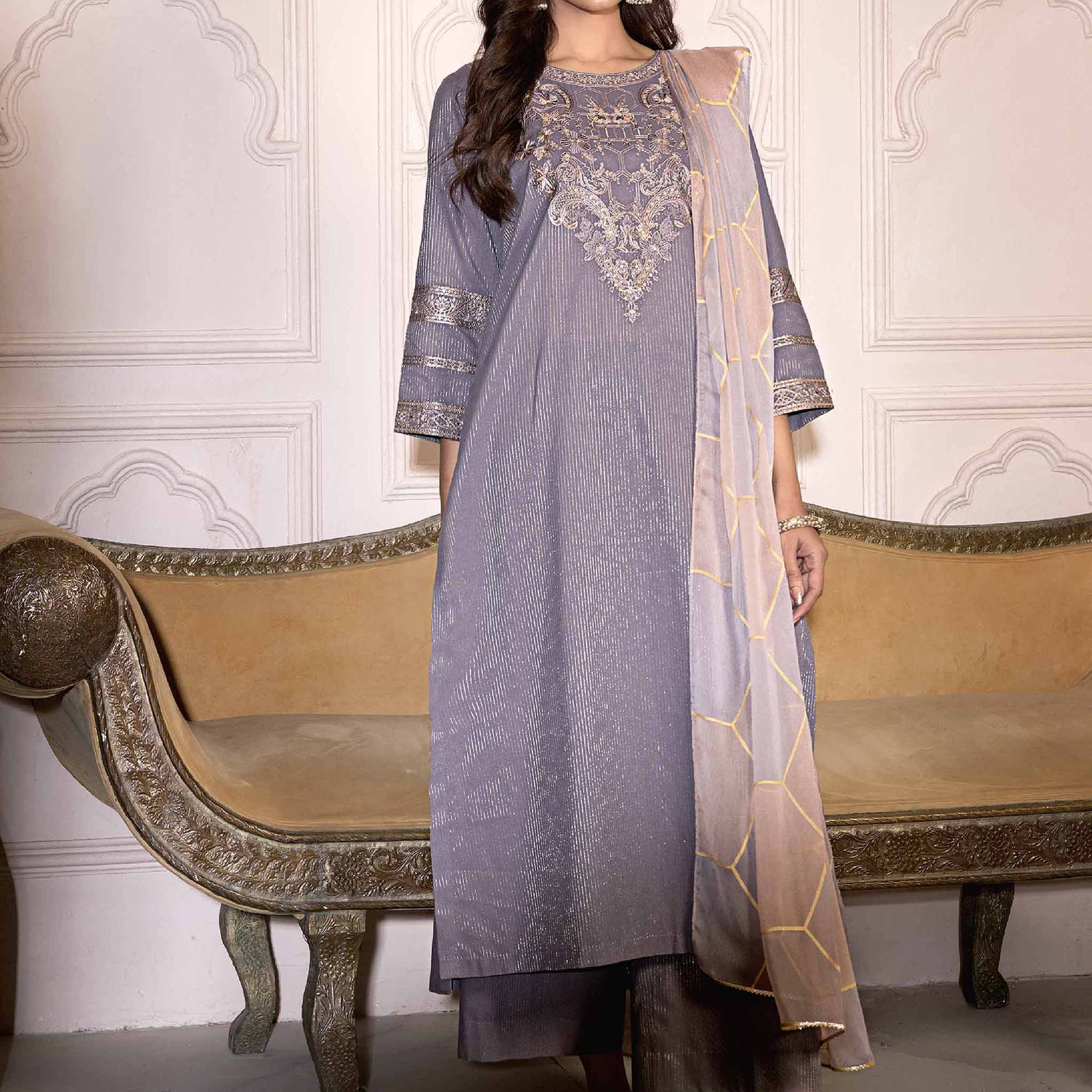 Nishat Linen | Luxury Collection 24 | KFE24-08 - Pakistani Clothes for women, in United Kingdom and United States