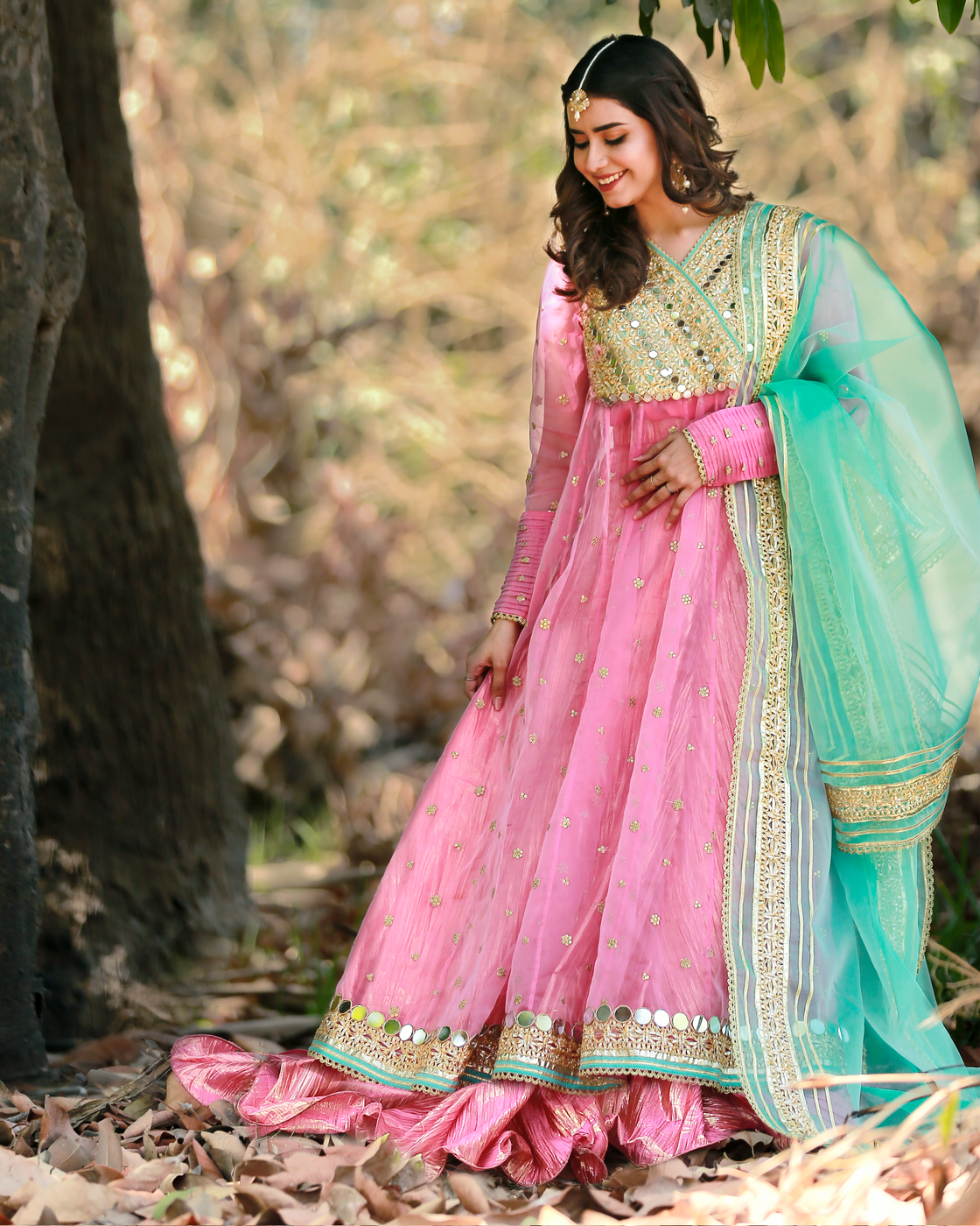 Zar | Formals Wear | Pink/Turquoise