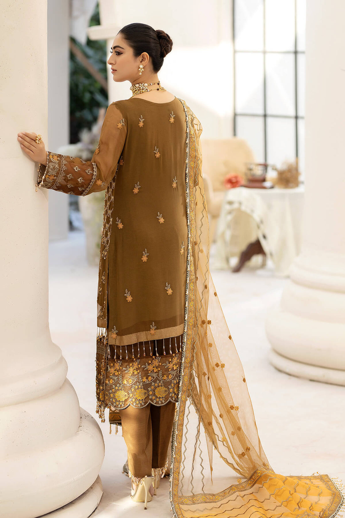 Raeesa Premium | Dehleez Formals | DL-1014 Imperial Brew - Pakistani Clothes for women, in United Kingdom and United States