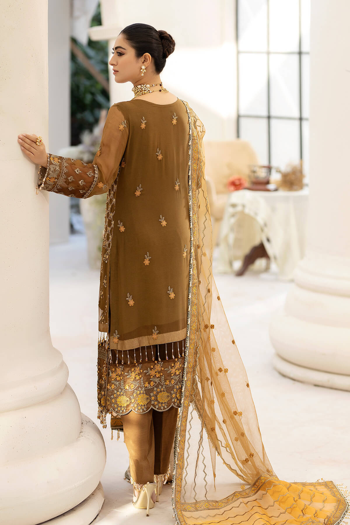 Raeesa Premium | Dehleez Formals | DL-1014 Imperial Brew - Pakistani Clothes for women, in United Kingdom and United States