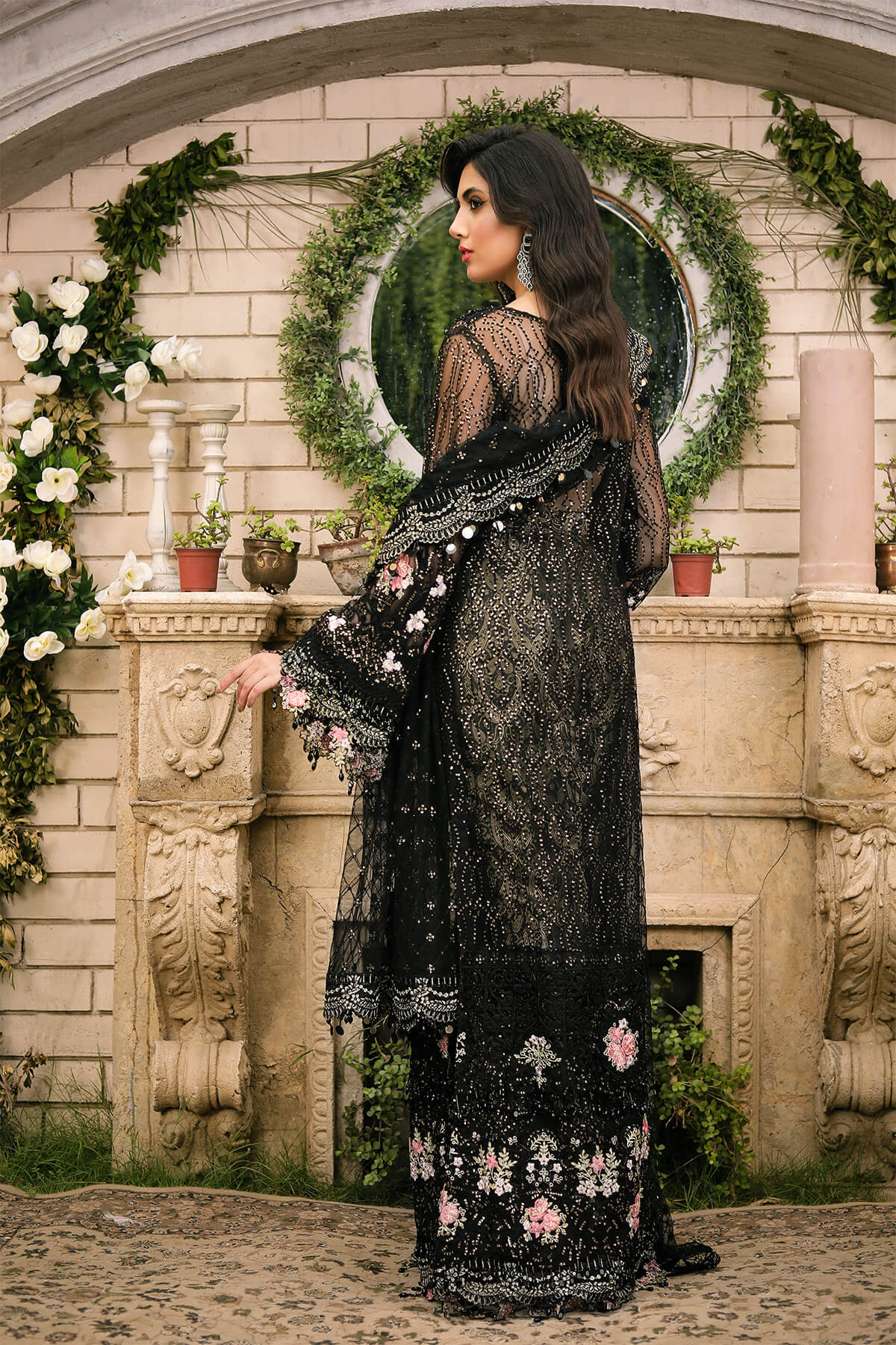 Raeesa Premium | Wajadan Wedding Formals | WD-3 Metal Black - Pakistani Clothes for women, in United Kingdom and United States