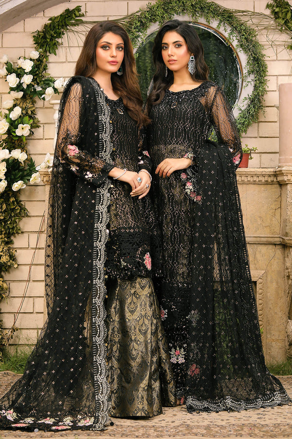 Raeesa Premium | Wajadan Wedding Formals | WD-3 Metal Black - Hoorain Designer Wear - Pakistani Ladies Branded Stitched Clothes in United Kingdom, United states, CA and Australia