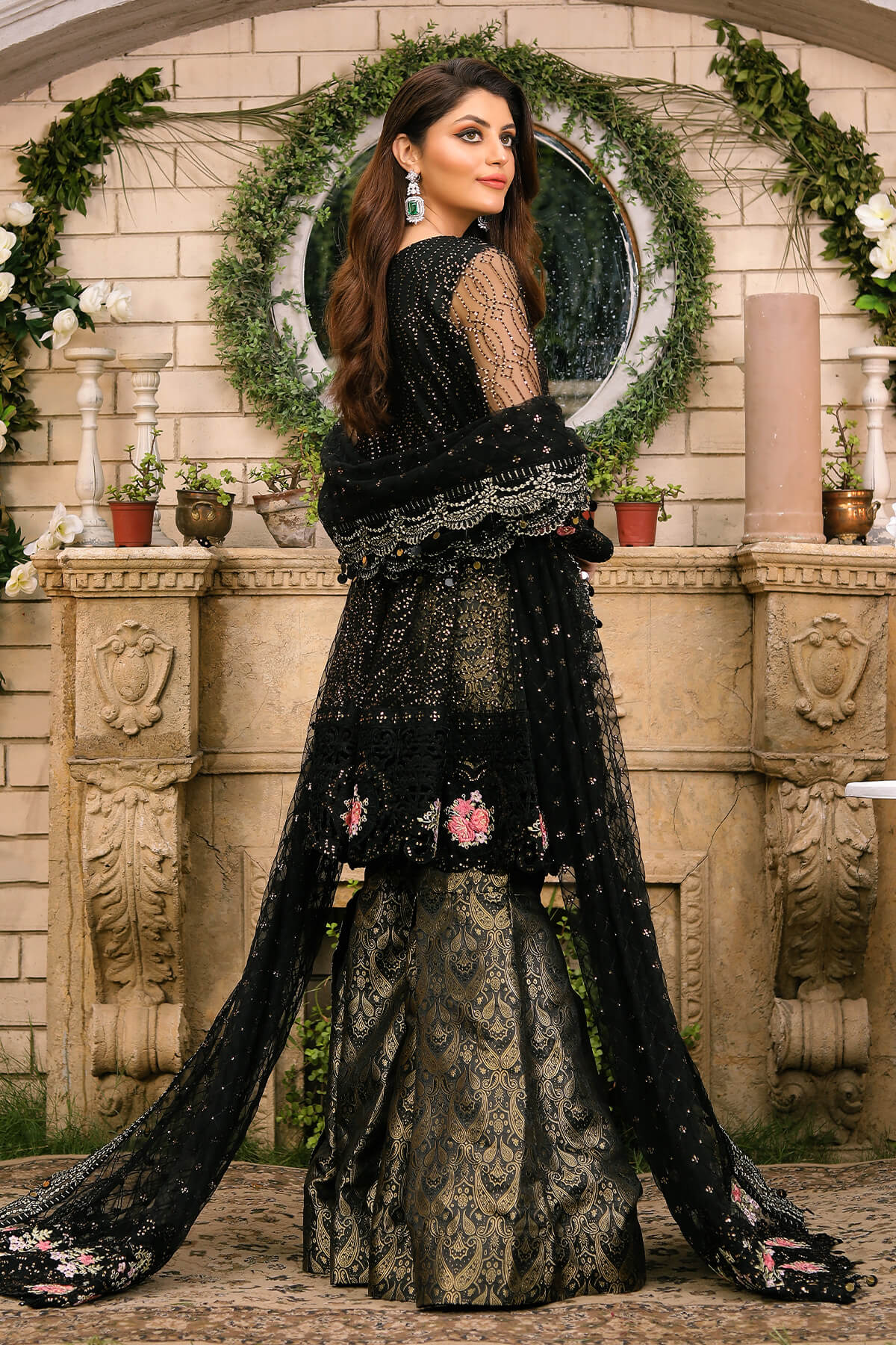 Raeesa Premium | Wajadan Wedding Formals | WD-3 Metal Black - Pakistani Clothes for women, in United Kingdom and United States