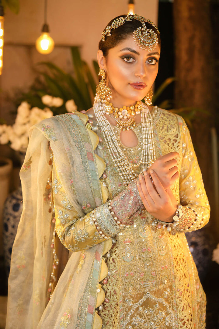 Raeesa Premium | Wajadan Wedding Formals | WD-4 Lemon Chiffon - Pakistani Clothes for women, in United Kingdom and United States