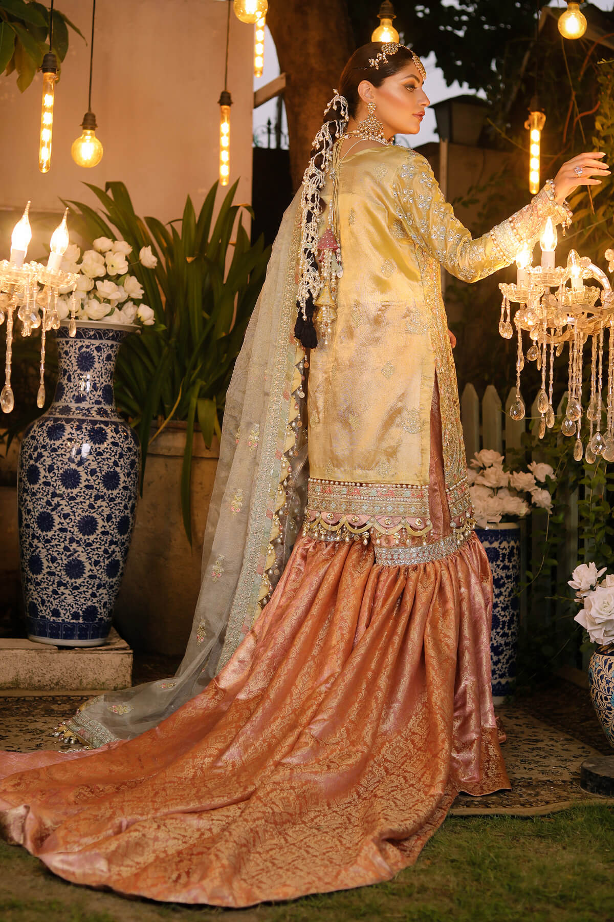 Raeesa Premium | Wajadan Wedding Formals | WD-4 Lemon Chiffon - Pakistani Clothes for women, in United Kingdom and United States