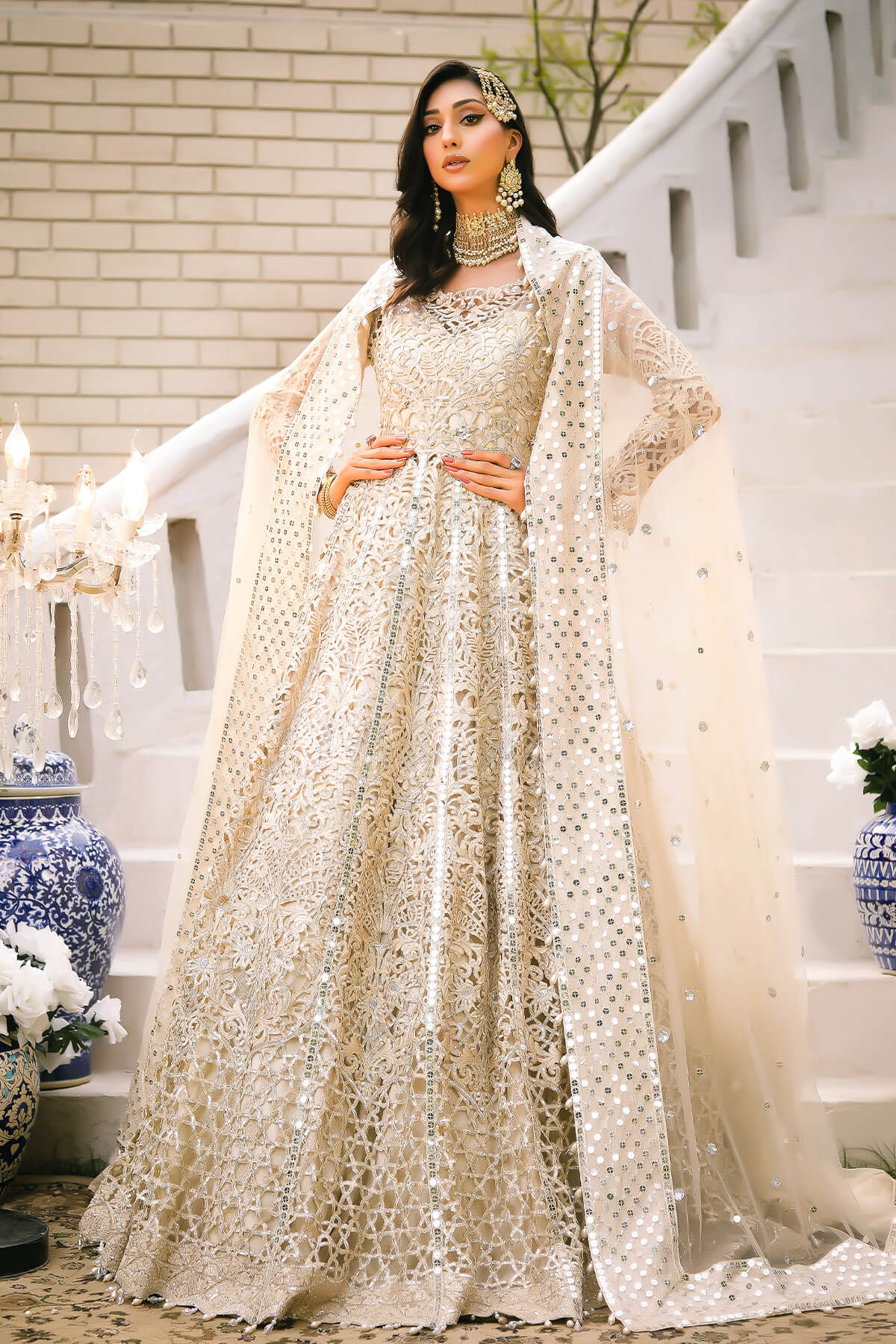 Raeesa Premium | Wajadan Wedding Formals |  WD-1 Pearl White - Pakistani Clothes for women, in United Kingdom and United States