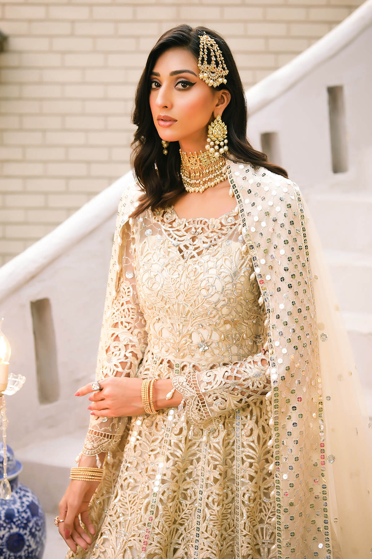 Raeesa Premium | Wajadan Wedding Formals |  WD-1 Pearl White - Pakistani Clothes for women, in United Kingdom and United States