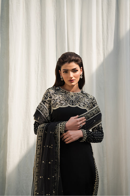 Raja Salahuddin | Love in Bloom | Black Lady - Hoorain Designer Wear - Pakistani Ladies Branded Stitched Clothes in United Kingdom, United states, CA and Australia