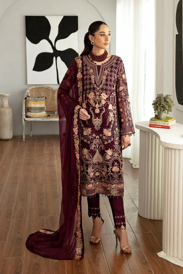 Ramsha | Rangoon Chiffon Collection | D-1104 - Hoorain Designer Wear - Pakistani Ladies Branded Stitched Clothes in United Kingdom, United states, CA and Australia