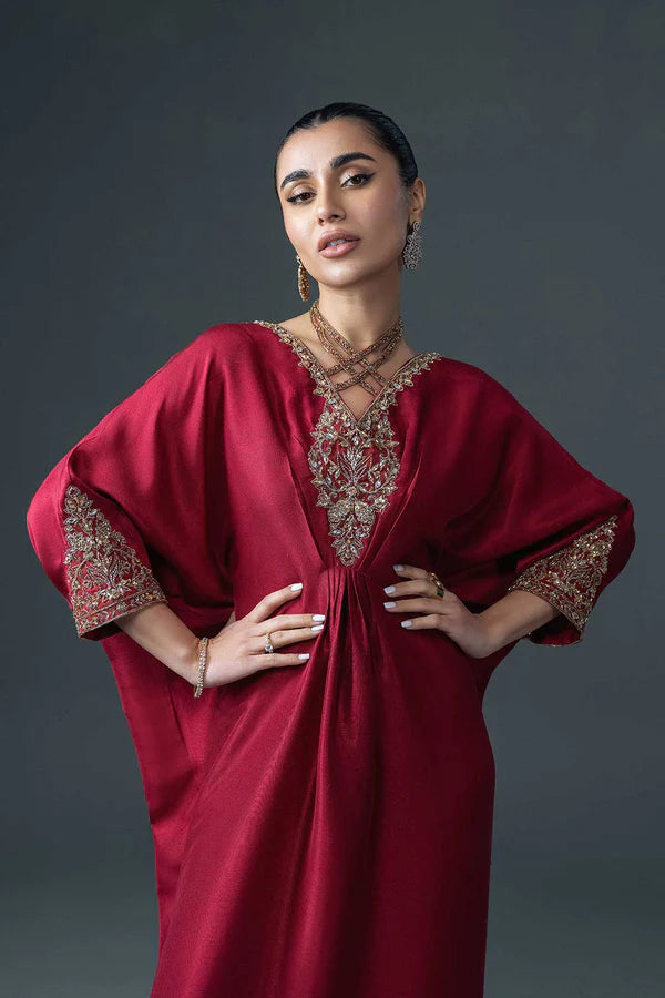 Jeem | Luxury Pret | RAYA RED - Hoorain Designer Wear - Pakistani Ladies Branded Stitched Clothes in United Kingdom, United states, CA and Australia