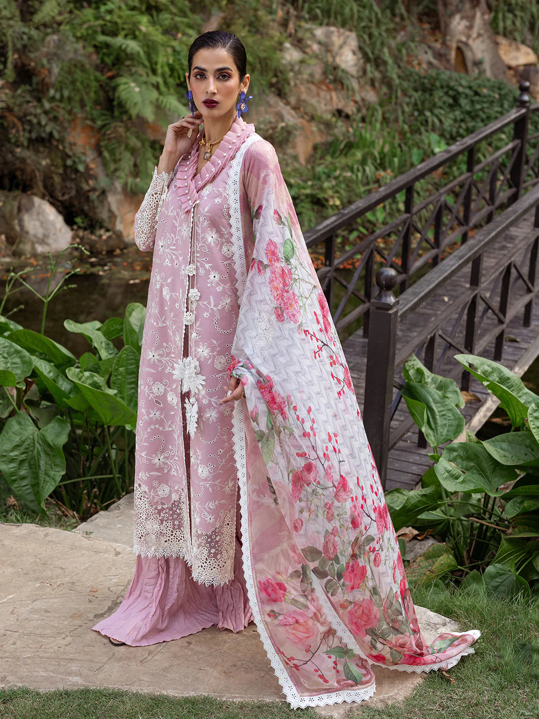 Roheenaz | Dahlia Embroidered Lawn 24 | Lily - Pakistani Clothes for women, in United Kingdom and United States