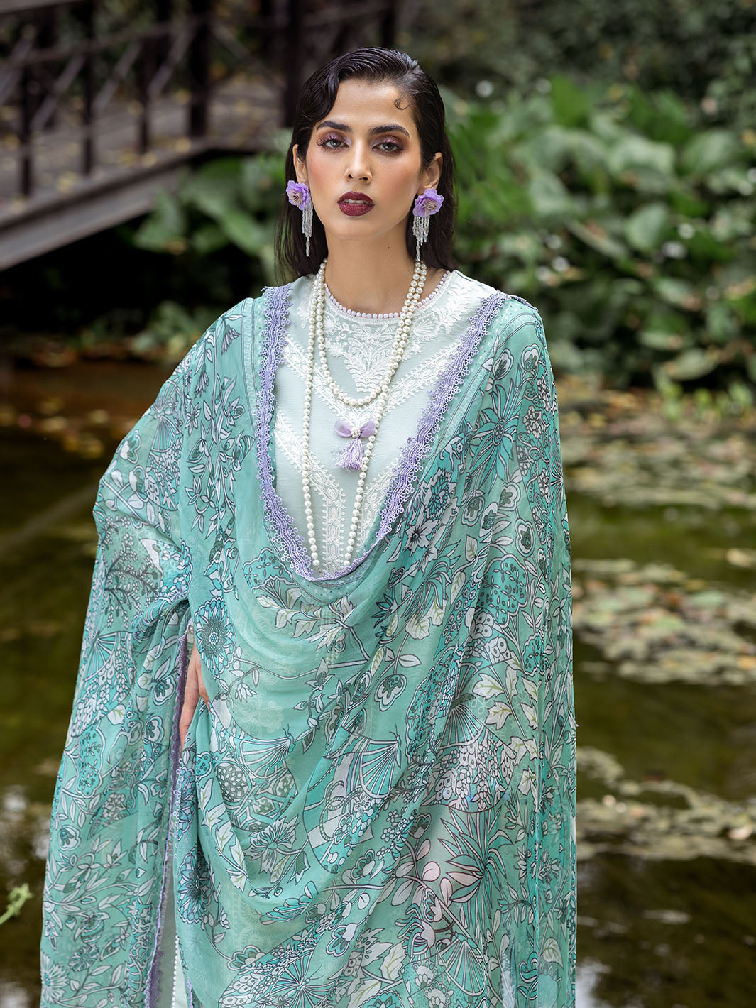 Roheenaz | Dahlia Embroidered Lawn 24 | Gardenia - Pakistani Clothes for women, in United Kingdom and United States