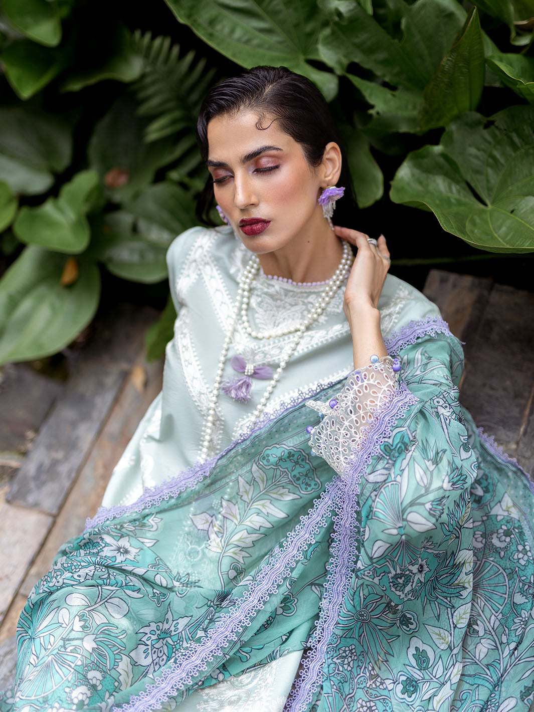 Roheenaz | Dahlia Embroidered Lawn 24 | Gardenia - Pakistani Clothes for women, in United Kingdom and United States