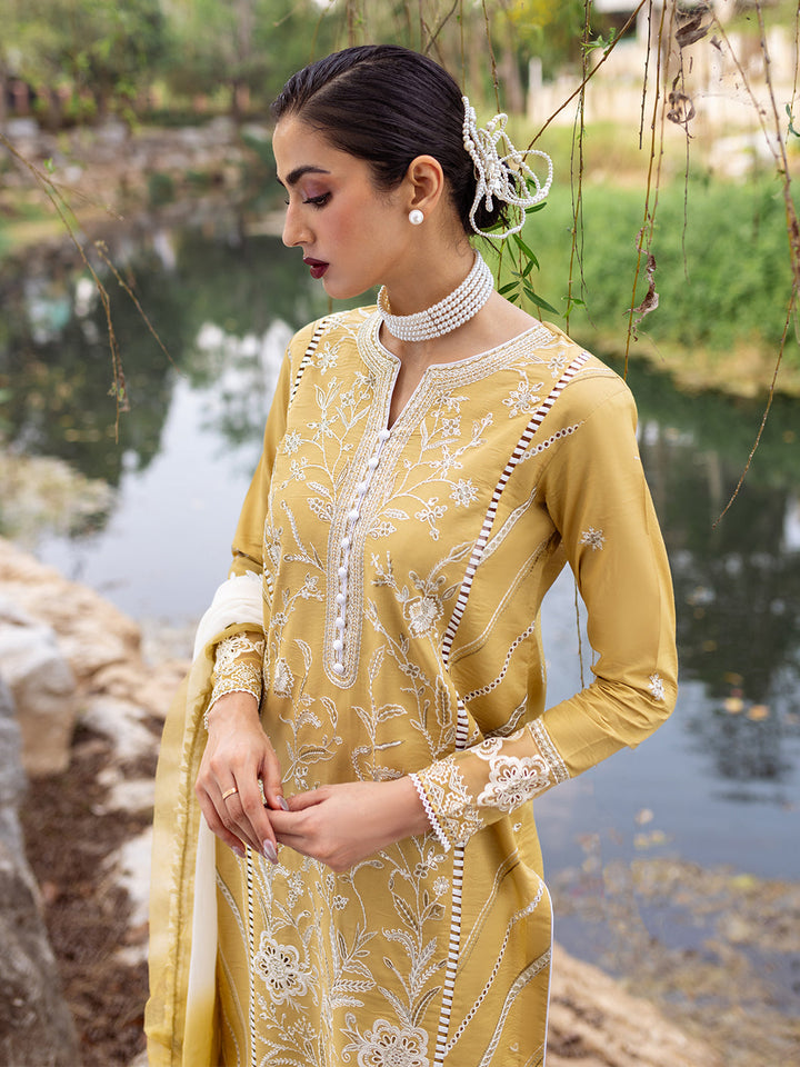 Roheenaz | Dahlia Embroidered Lawn 24 | Forsythia - Pakistani Clothes for women, in United Kingdom and United States