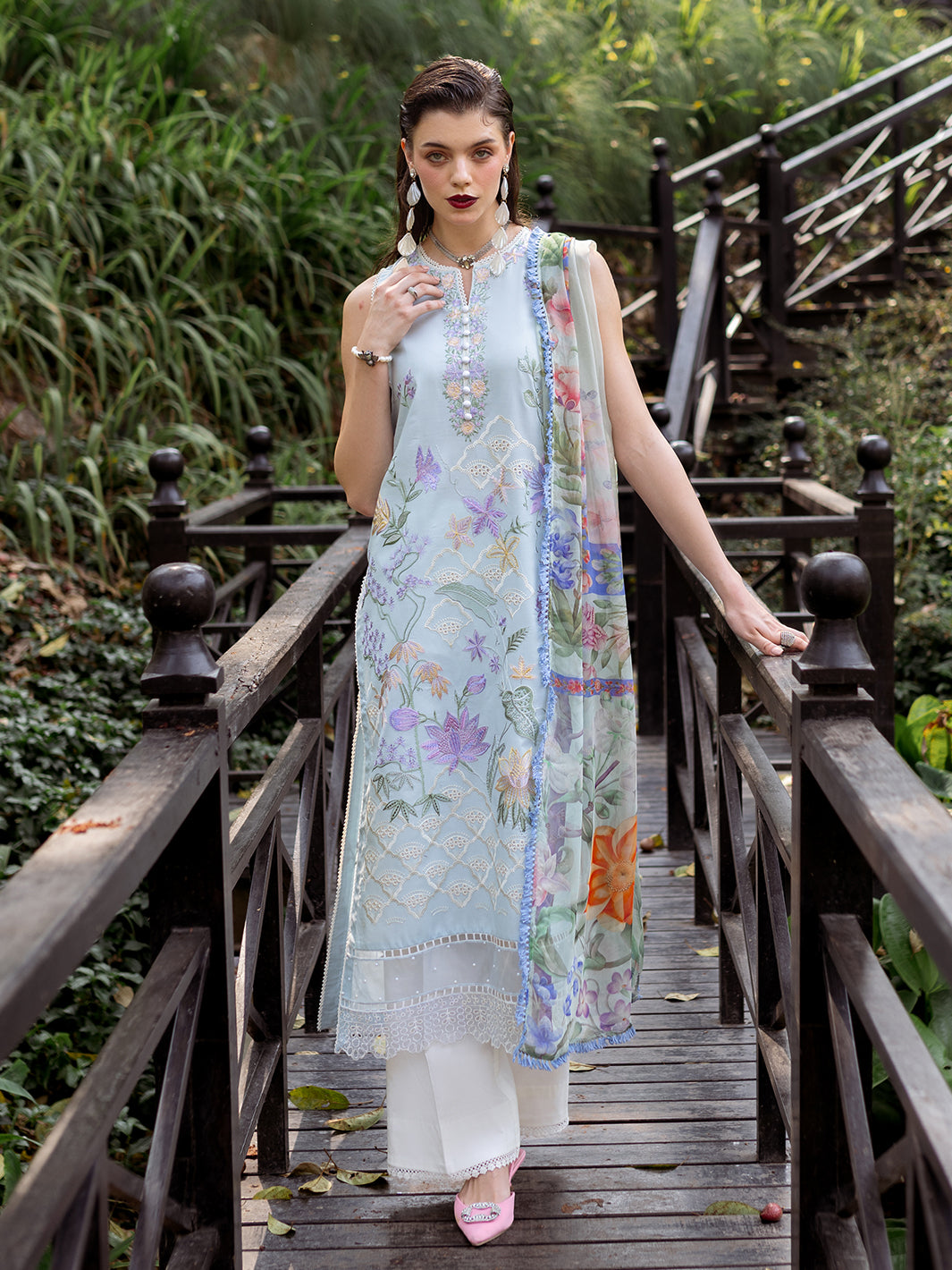 Roheenaz | Dahlia Embroidered Lawn 24 | Daisy - Pakistani Clothes for women, in United Kingdom and United States