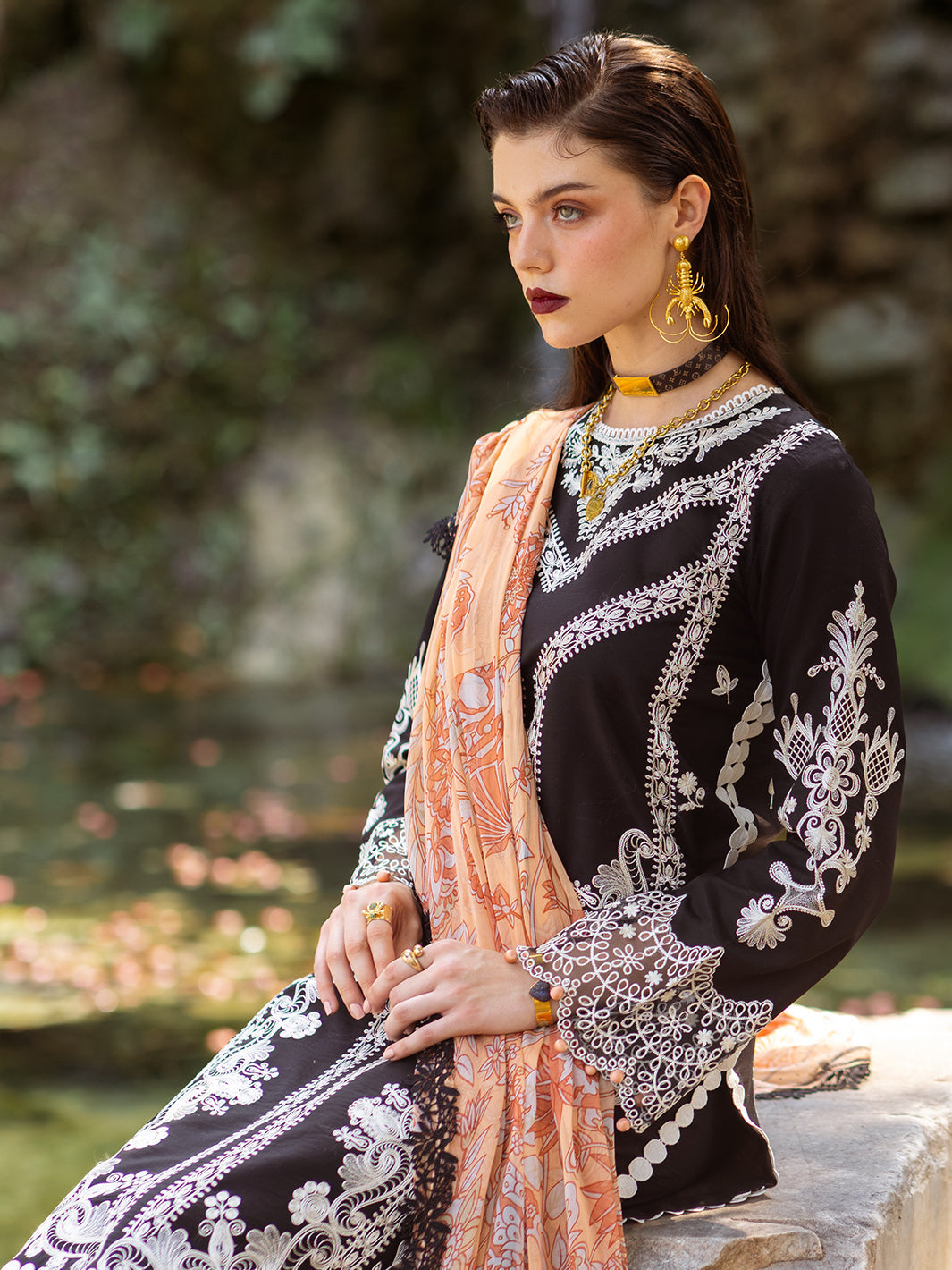 Roheenaz | Dahlia Embroidered Lawn 24 | Celandine - Pakistani Clothes for women, in United Kingdom and United States