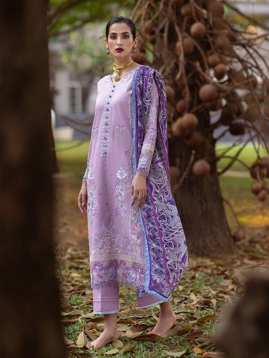 Roheenaz | Dahlia Embroidered Lawn 24 | Hyacinth - Pakistani Clothes for women, in United Kingdom and United States