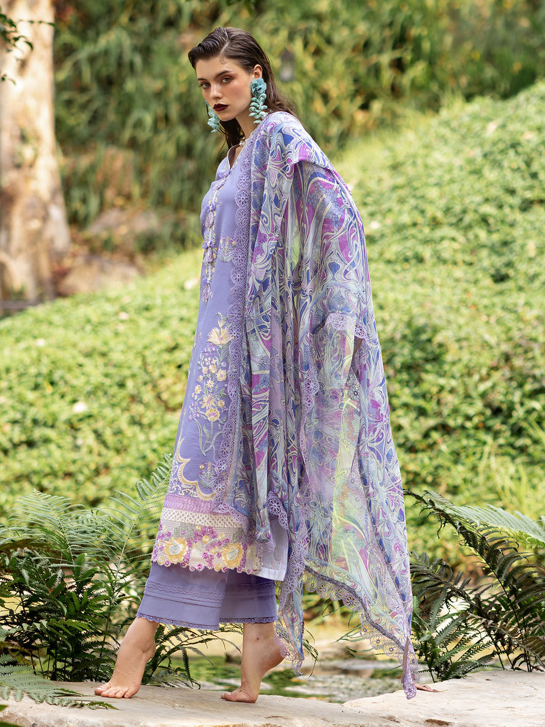 Roheenaz | Dahlia Embroidered Lawn 24 | Aster - Pakistani Clothes for women, in United Kingdom and United States