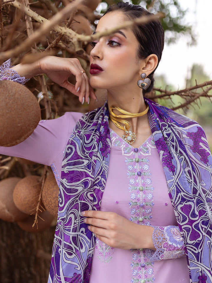Roheenaz | Dahlia Embroidered Lawn 24 | Hyacinth - Hoorain Designer Wear - Pakistani Ladies Branded Stitched Clothes in United Kingdom, United states, CA and Australia