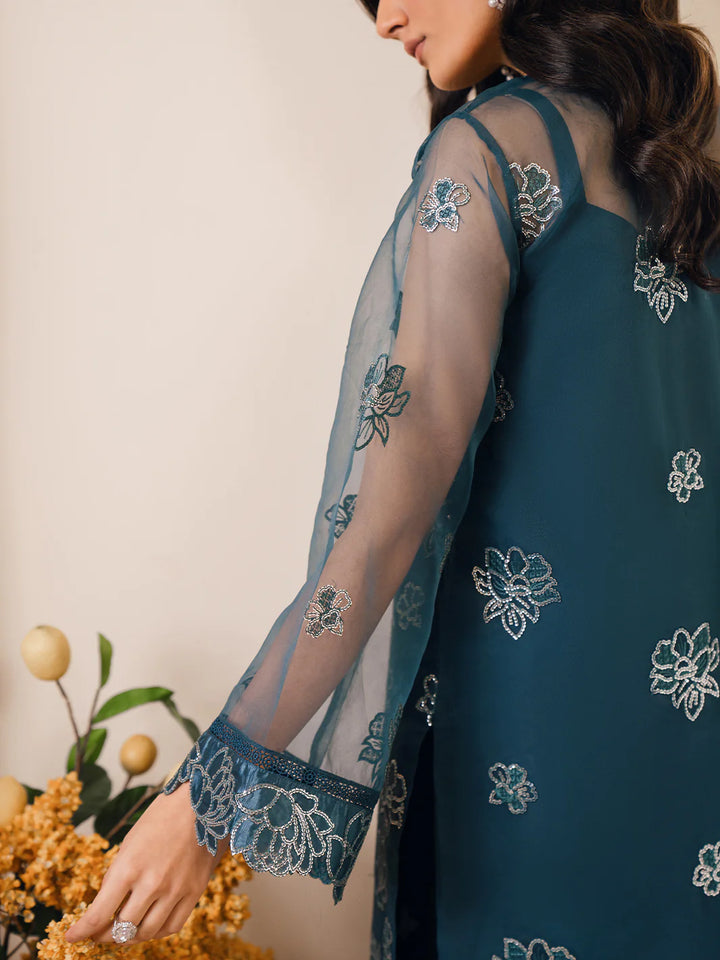 Bin Ilyas | Naqsh Luxury Lawn | Mavi - Hoorain Designer Wear - Pakistani Designer Clothes for women, in United Kingdom, United states, CA and Australia