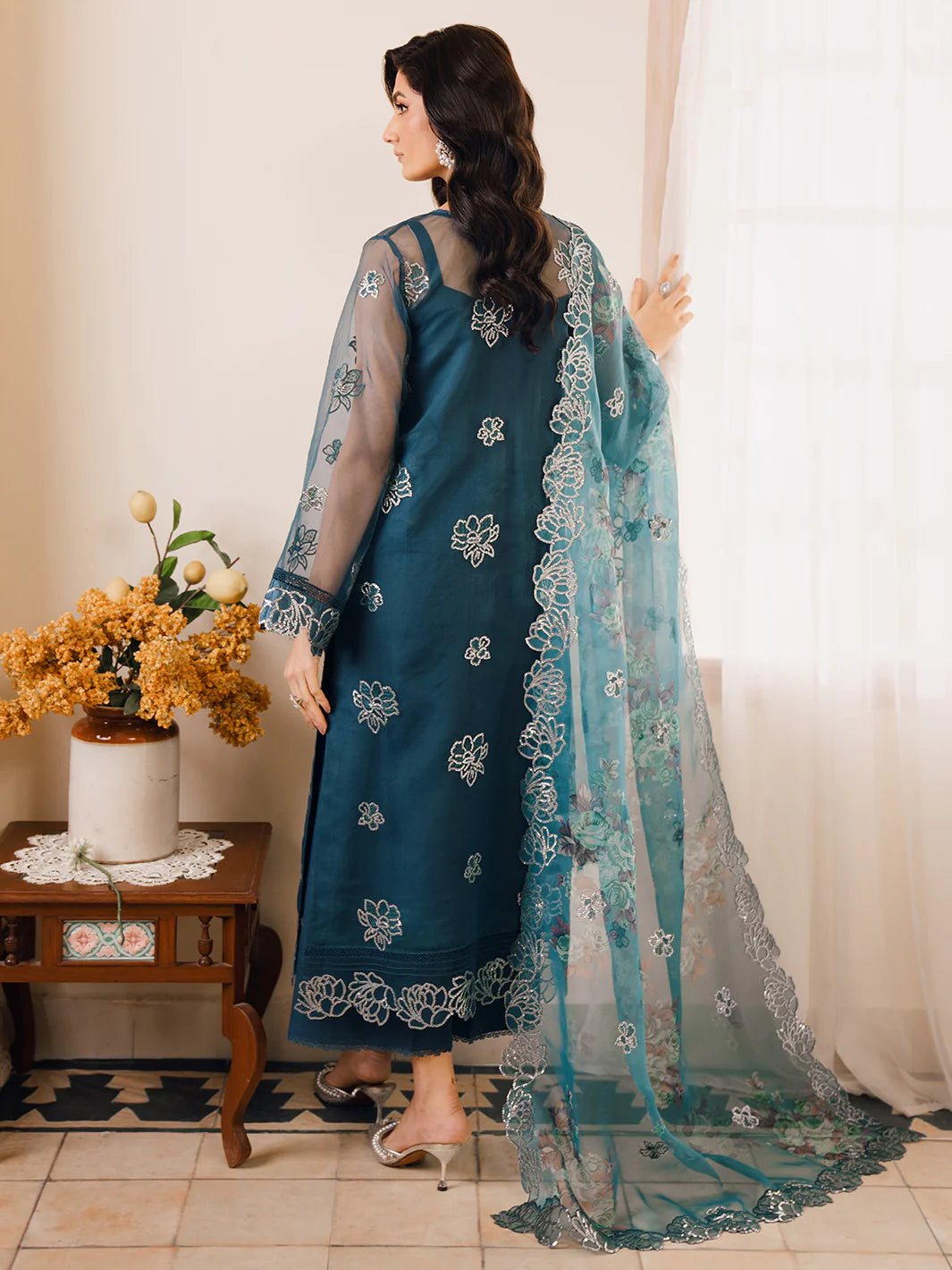 Bin Ilyas | Naqsh Luxury Lawn | Mavi - Pakistani Clothes for women, in United Kingdom and United States