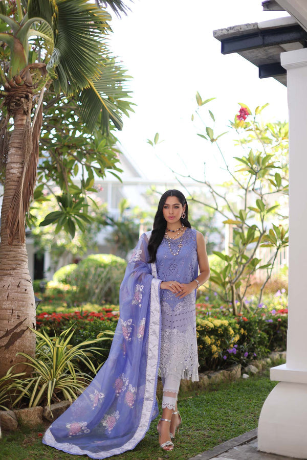 Noor by Saadia Asad | Luxury Chikankari Lawn’24 | D9-B Purple - Hoorain Designer Wear - Pakistani Ladies Branded Stitched Clothes in United Kingdom, United states, CA and Australia