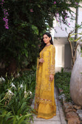 Noor by Saadia Asad | Luxury Chikankari Lawn’24 | D8-B Mustard - Pakistani Clothes for women, in United Kingdom and United States