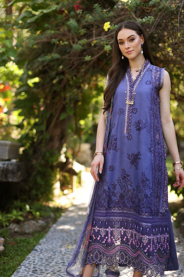 Noor by Saadia Asad | Luxury Chikankari Lawn’24 | D8-A Purple - Hoorain Designer Wear - Pakistani Ladies Branded Stitched Clothes in United Kingdom, United states, CA and Australia