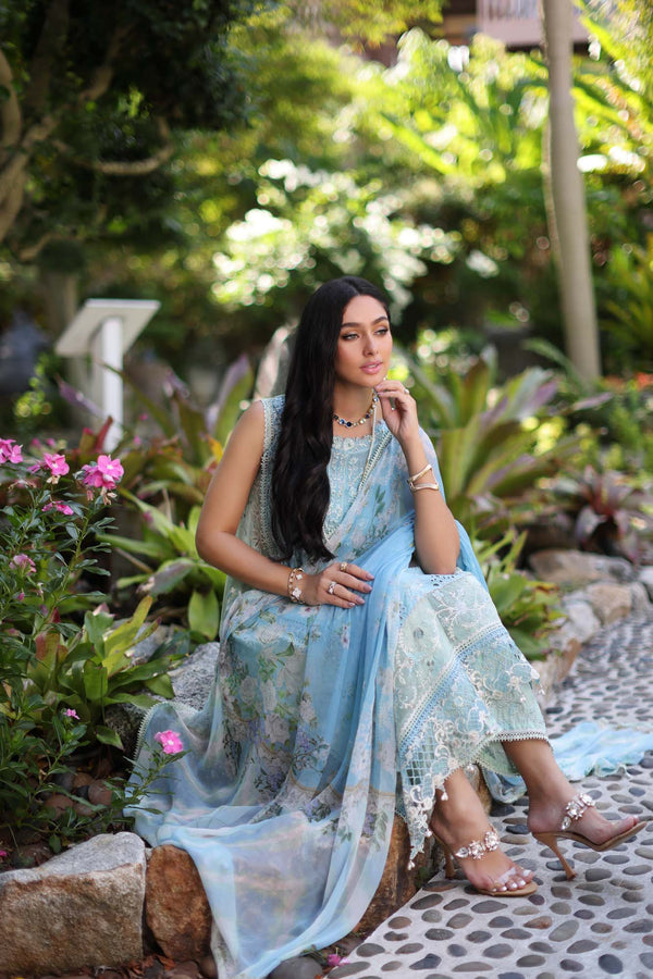 Noor by Saadia Asad | Luxury Chikankari Lawn’24 | D2-A Geroze - Hoorain Designer Wear - Pakistani Designer Clothes for women, in United Kingdom, United states, CA and Australia