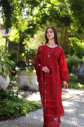 Noor by Saadia Asad | Luxury Chikankari Lawn’24 | D2-B Red - Pakistani Clothes for women, in United Kingdom and United States