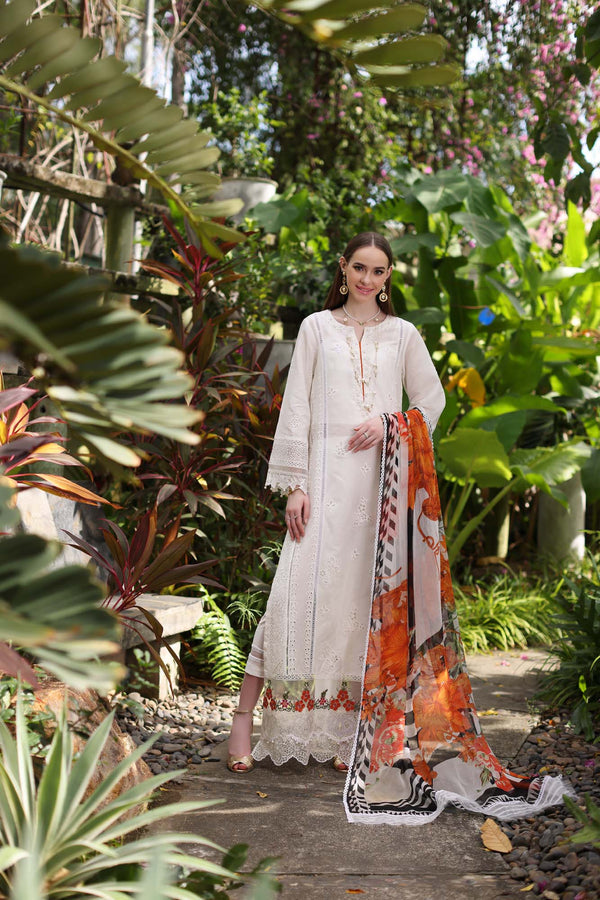 Noor by Saadia Asad | Luxury Chikankari Lawn’24 | D6-B White Laser - Hoorain Designer Wear - Pakistani Ladies Branded Stitched Clothes in United Kingdom, United states, CA and Australia