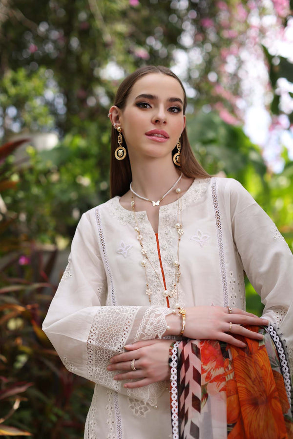 Noor by Saadia Asad | Luxury Chikankari Lawn’24 | D6-B White Laser - Hoorain Designer Wear - Pakistani Ladies Branded Stitched Clothes in United Kingdom, United states, CA and Australia
