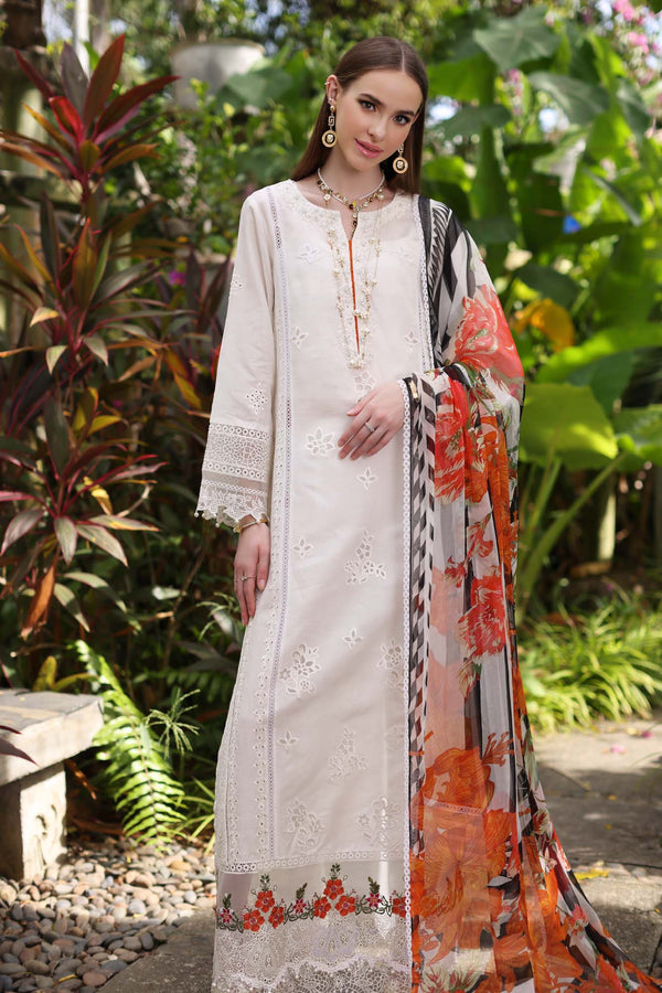 Noor by Saadia Asad | Luxury Chikankari Lawn’24 | D6-B White Laser - Pakistani Clothes for women, in United Kingdom and United States