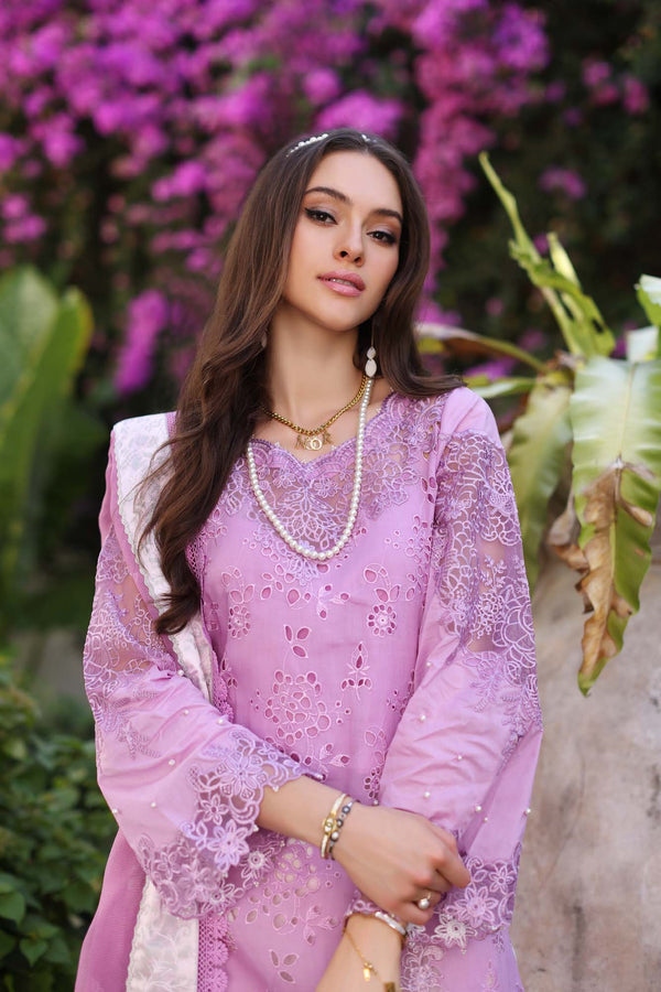 Noor by Saadia Asad | Luxury Chikankari Lawn’24 | D9-A Pink - Pakistani Clothes for women, in United Kingdom and United States